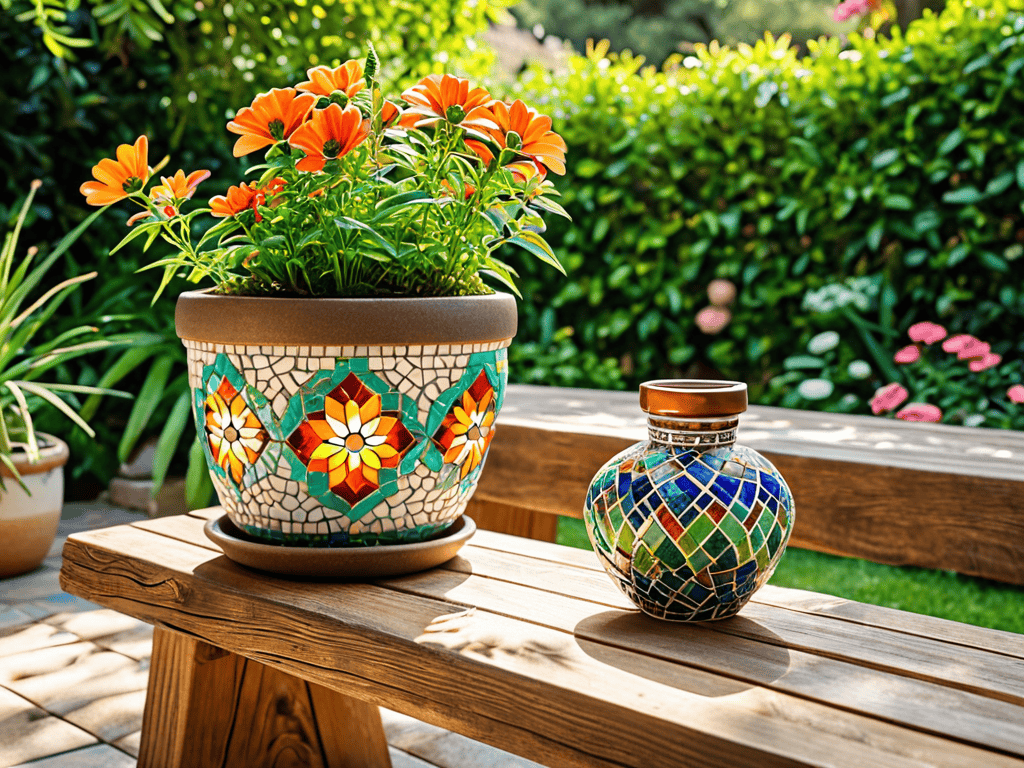 Mosaic Flower Pot Delights