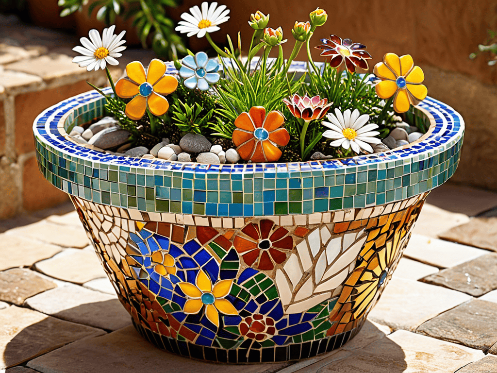 Mosaic flower pot creation tips