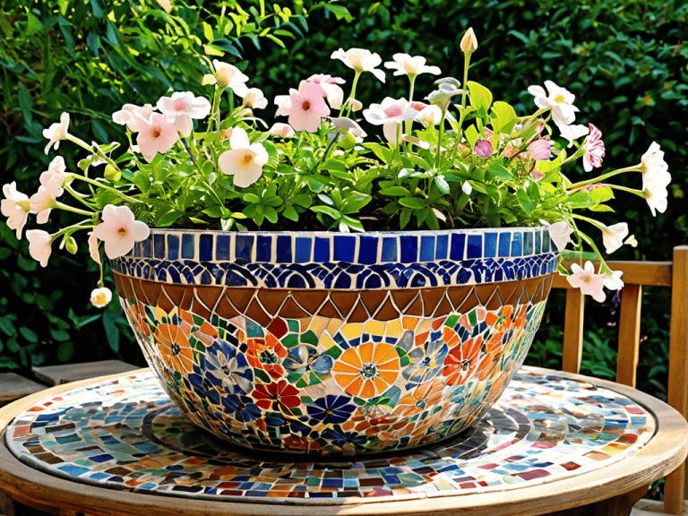 Smash Some Plates: Upcycling Broken China Into a Mosaic Flower Pot