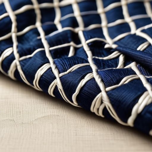 Sashiko Geometric Stitch Spacing on fabric.